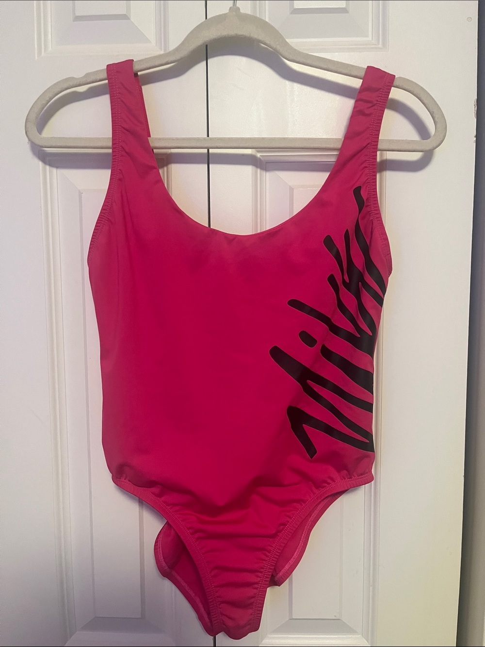 Nike Pink One-Piece Swim Suit with Black Accent NWOT Size Medium
